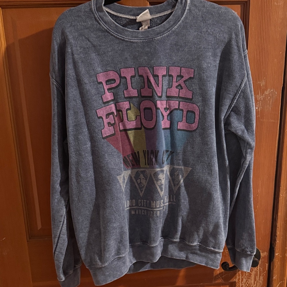 Junk Food Clothing Pink Floyd Graphic Sweater - Washed Blue